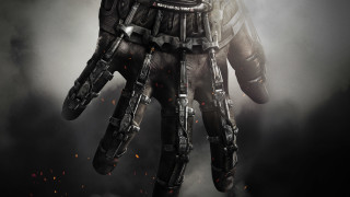 Futuristic hand smoke black background - a hand free wallpaper