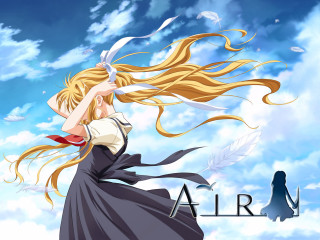 Woman sword sky clouds man - long hair holding free wallpaper