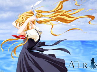 Woman long hair standing water 2 - flowing hair free wallpaper
