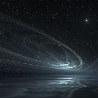 Black white space star swirling 2 - eve ryder free wallpaper