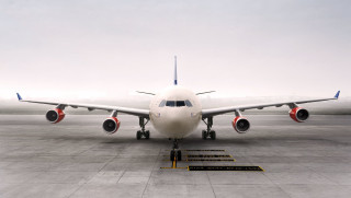 Jetliner airport tarmac sky background - top of an airport tarmac free wallpaper