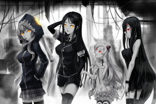 Anime girls room window curtain - gothic art free wallpaper for desktop
