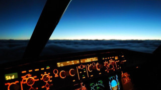 Cockpit night view inside plane 2 - a view free wallpaper