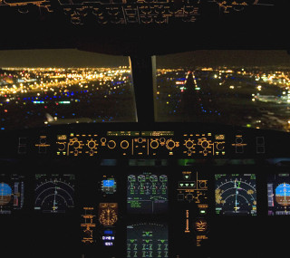 City night view cockpit plane - night time free wallpaper