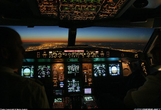 Cockpit night lights view image - night time free wallpaper