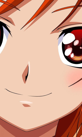 Red hair sad anime closeup - their face free wallpaper