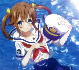 Girl sailor outfit water holding - the water free wallpaper