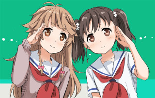 Anime girls sailor uniform brown - brown eye free wallpaper