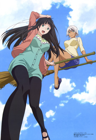 Anime characters broom sky clouds - a broom free wallpaper