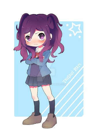 Purple hair girl starry background - purple free wallpaper