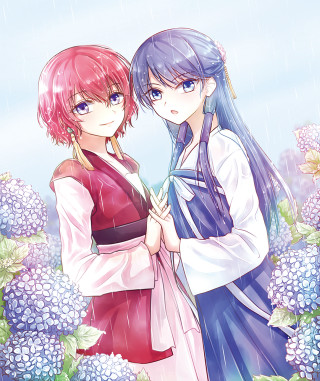 Anime girls flowers rain arms - the rain free wallpaper