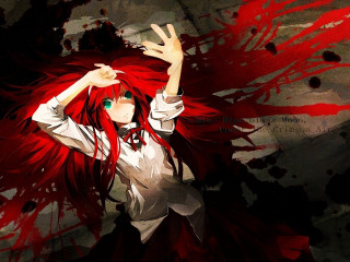 Girl red hair green eyes 2 - gapmoe yandere grimdark free wallpaper