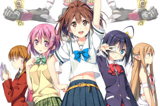 Anime girls arm up rayonism - their hand free wallpaper