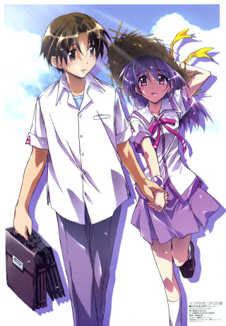 Sky walking couple suitcases school - the other hand free wallpaper