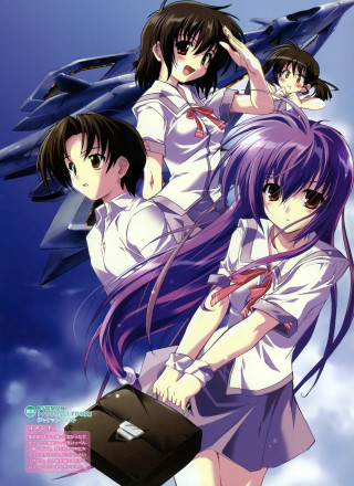 Girls group blue sky clouds 3 - eizan kikukawa free wallpaper