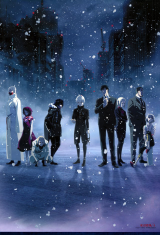Snow city night people falling - night time free wallpaper
