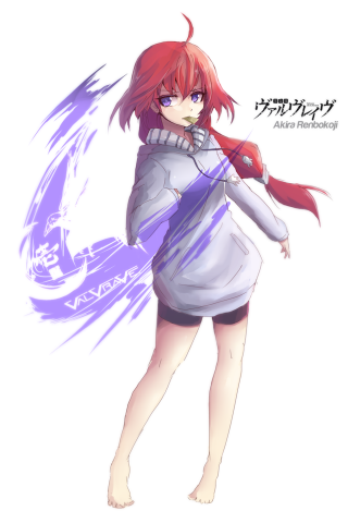 Red haired girl blue dress - purple free wallpaper