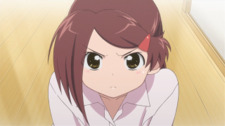 Girl long hair bow sitting - angry free wallpaper