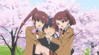 Girls uniform tree pink flowers - concept art free wallpaper