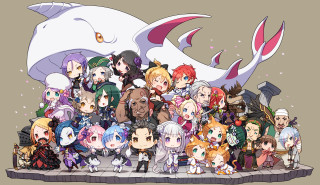 Anime characters white whale red - a black nose free wallpaper