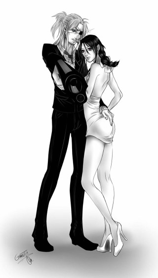 Couple people standing together drawing - the other free wallpaper