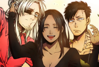 Anime characters group posing hands - their hipss free wallpaper