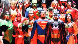Superheroes villains group black background - a group together free wallpaper