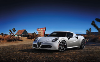 White sports car motel cactus - a blue sky free wallpaper