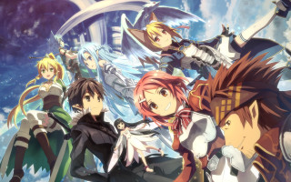 Anime characters cloudy sky blue 3 - a cloudy sky free wallpaper