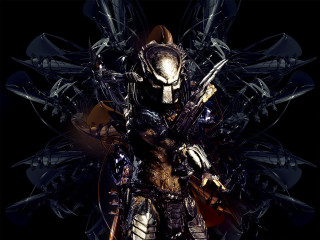 Robot gun black background pattern - a robot free wallpaper