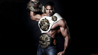 Man wrestling belt gloves chest - fantastic realism free wallpaper