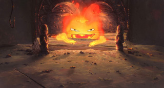 Fire face fireplace room flames - a face free wallpaper