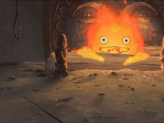 Cartoon character fire face looking - another character free wallpaper