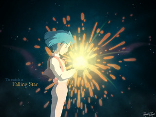 Girl holding firework catching falling - a firework free wallpaper