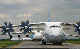 Large white airplane runway grass 2 - great free wallpaper
