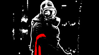 Gas mask red marker black - a red marker free wallpaper