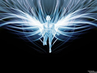 Blue angel white wings hologram - white wing free wallpaper