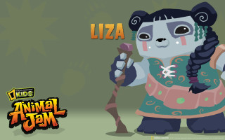 Cartoon panda green dress holding - bian shoumin free wallpaper