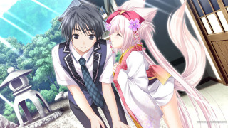 Anime couple building sky trees - a sky background and trees free wallpaper