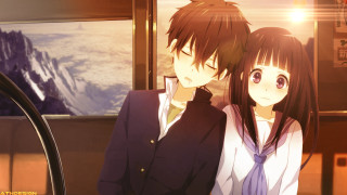 Anime characters window mountains background - kyoto animation free wallpaper for desktop