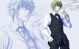 Man vest smoking boys portrait - his mouth free wallpaper