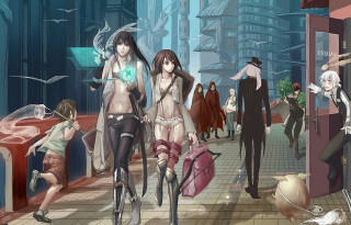Group people walking street building - a group of people free wallpaper for desktop