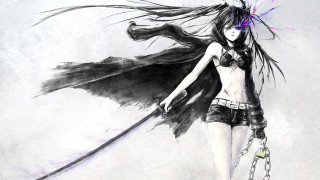 Woman sword chain bird shoulder - anime art free wallpaper