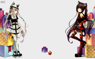 Anime couple presents white background - a white background free wallpaper