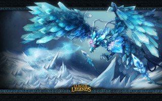 Blue dragon wings fantasy ice - a blue border free wallpaper