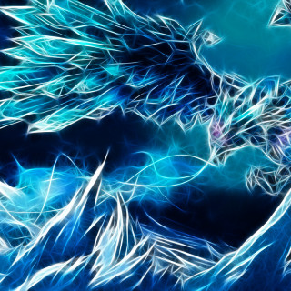 Blue white dragon wings background - white cloud free wallpaper