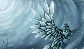 Bird wings snow blue fantasy - ice free wallpaper