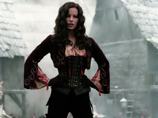 Woman costume crowd village snow - roof free wallpaper
