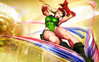 Woman green outfit flying red - ribbon free wallpaper