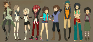 Anime characters lineup outfits hair - final fantasy free wallpaper